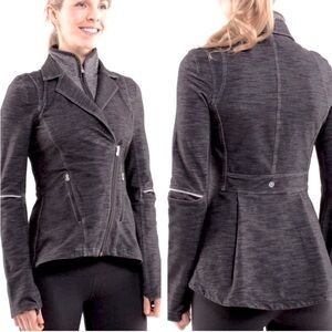 Lululemon Athletica Ride On Jacket in Grey Slub Denim - sz 6